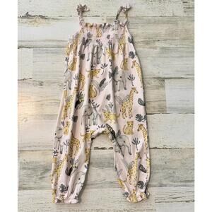 H&M Baby Girl Safari Animal Romper Jumpsuit Pink 6–9 Months